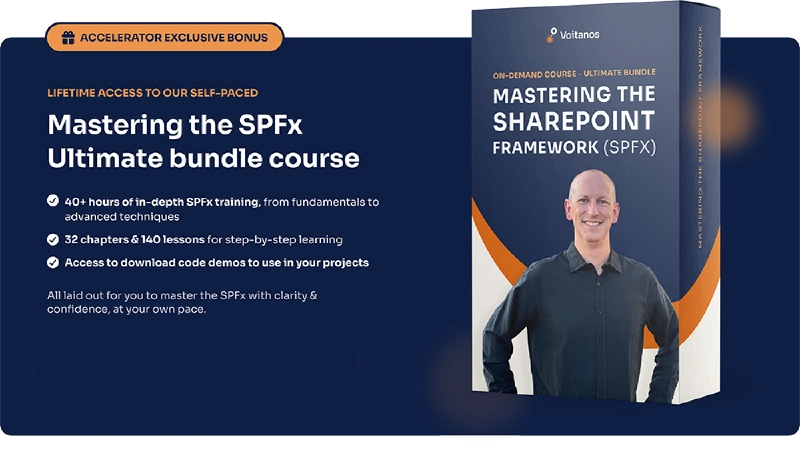 Mastering the SharePoint Framework Ultimate bundle included! Mastering the SharePoint Framework Ultimate bundle included!