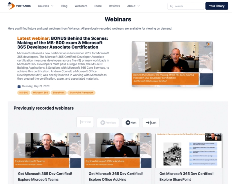 All future & previously recorded Voitanos webinars All future & previously recorded Voitanos webinars