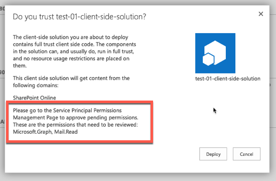 Package deployment prompt for additional steps required Package deployment prompt for additional steps required