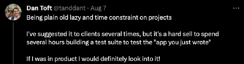 'Is testing only for business critical apps?' 'Is testing only for business critical apps?'