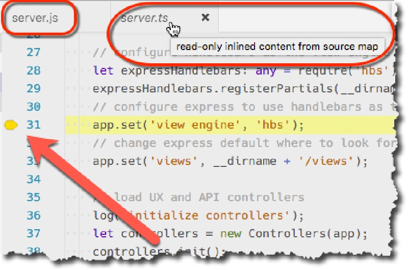 Inline Source Code from Node.js Inline Source Code from Node.js