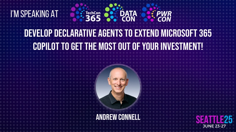 Full-day Workshop: Develop Declarative Agents to extend Microsoft 365 Copilot to get the most out of your investment! Full-day Workshop: Develop Declarative Agents to extend Microsoft 365 Copilot to get the most out of your investment!