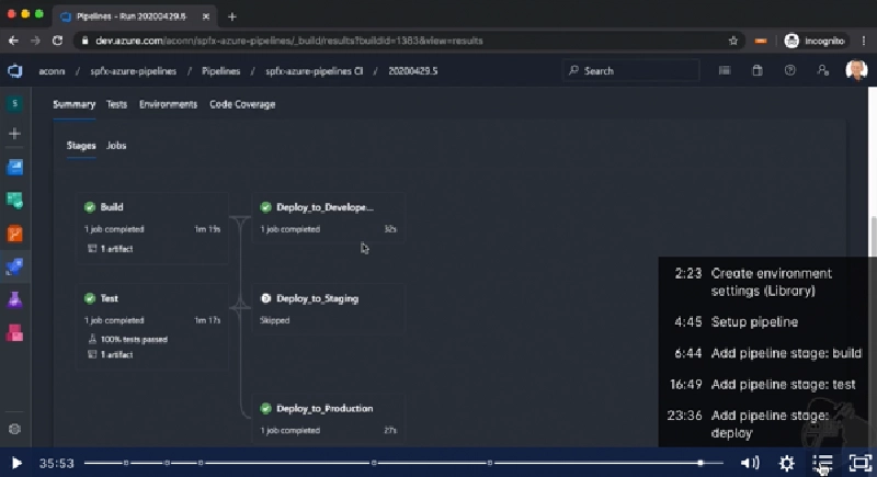 Screenshot from the Azure Pipelines demo