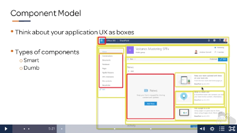 Screenshot from a lesson in the new React chapter Screenshot from a lesson in the new React chapter