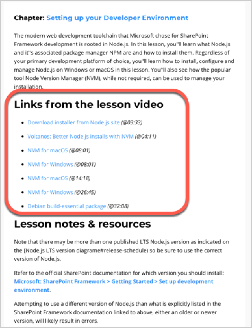 Improved lesson notes
