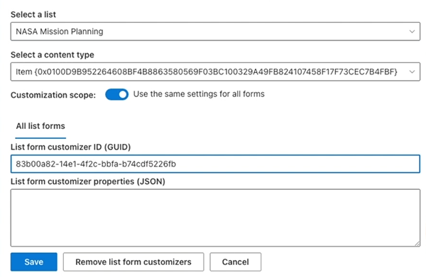 SPFx Form Customizer Manager - register/unregister form customizers on existing lists with the SharePoint REST API SPFx Form Customizer Manager - register/unregister form customizers on existing lists with the SharePoint REST API
