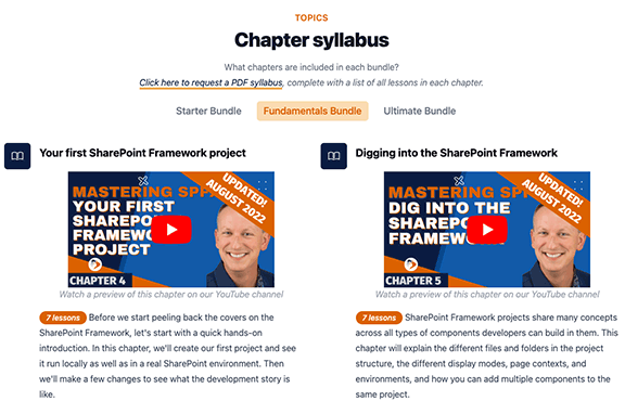 Watch the first lesson of all chapters for a preview of what you’ll learn on the website Watch the first lesson of all chapters for a preview of what you’ll learn on the website