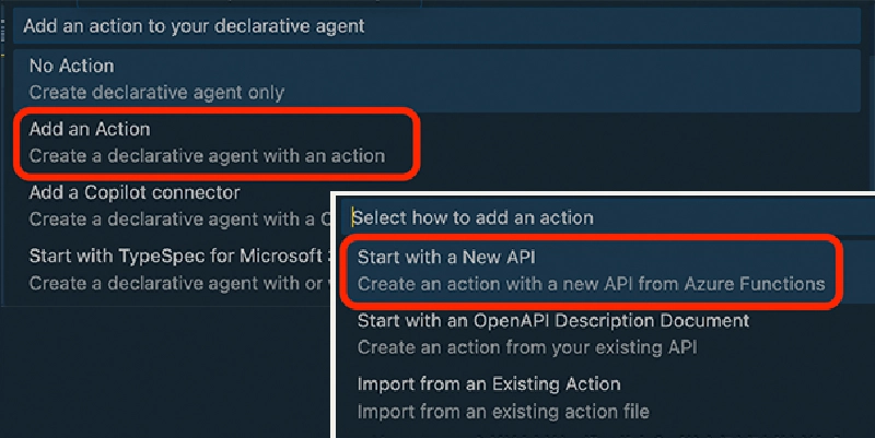 Create a declarative agent with an Azure Function project