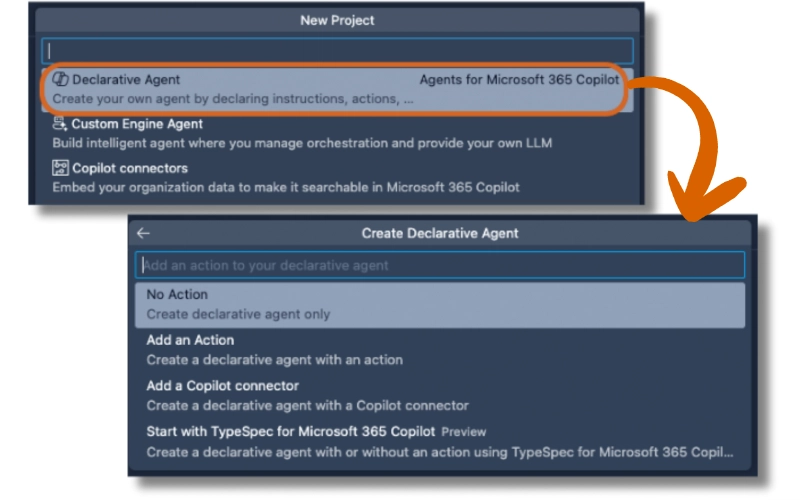 Create new declarative agent project with the Microsoft 365 Agents Toolkit