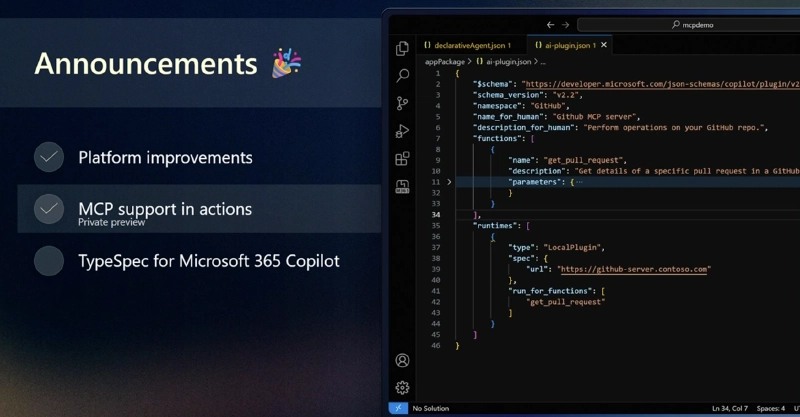 MCP Support in M365 Copilot Declarative Agents as Custom Actions
