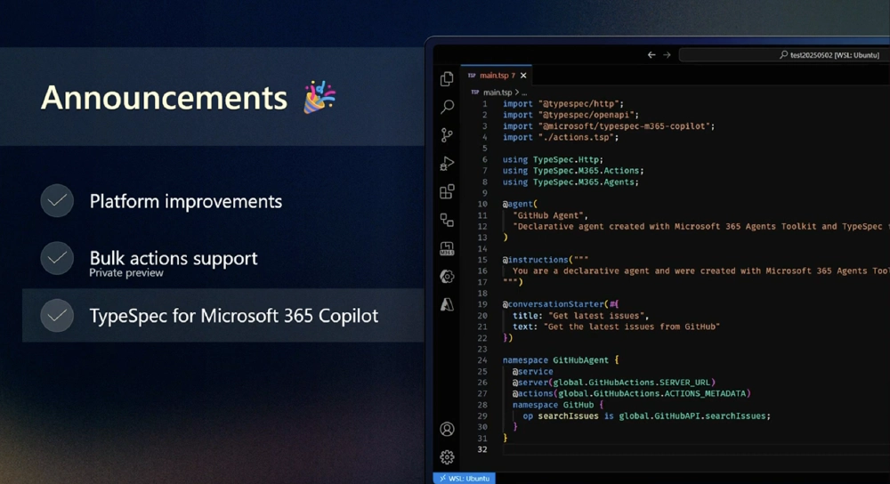 Build M365 Copilot Declarative Agents using TypeSpec Build M365 Copilot Declarative Agents using TypeSpec