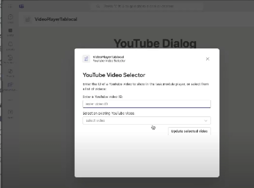 Custom apps can use Teams' modal dialogs Custom apps can use Teams' modal dialogs