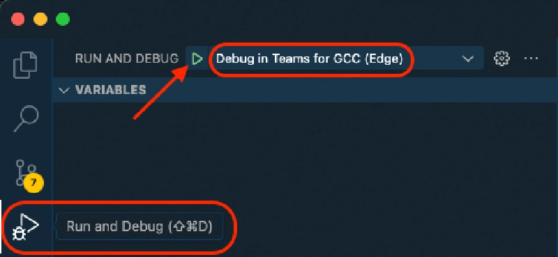 VSCode's Run and Debug panel VSCode's Run and Debug panel