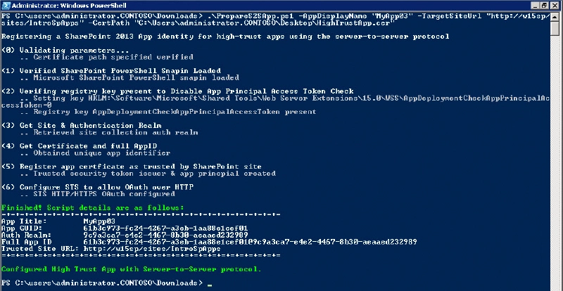 Running the script Running the script