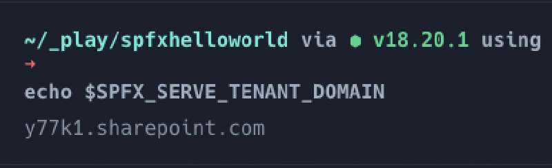 macOS - SPFX_SERVE_TENANT_DOMAIN set