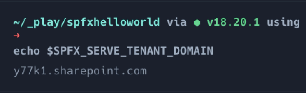 macOS - SPFX_SERVE_TENANT_DOMAIN set macOS - SPFX_SERVE_TENANT_DOMAIN set