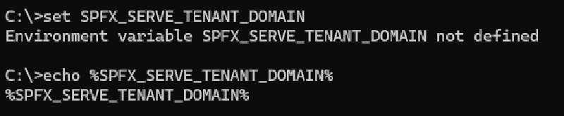Windows - SPFX_SERVE_TENANT_DOMAIN not set