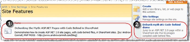 Figure 3: Site Features page Figure 3: Site Features page