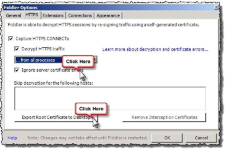 Ignore server certificate errors Ignore server certificate errors