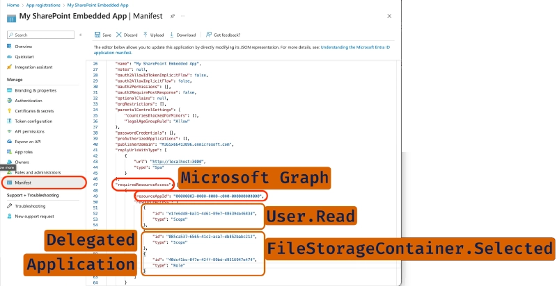 Manually adding app-only (application) & app+user (delegated) FileStorageContainer.Selected to Microsoft Graph Manually adding app-only (application) & app+user (delegated) FileStorageContainer.Selected to Microsoft Graph