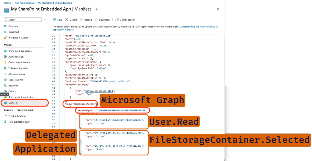 Manually adding app-only (application) & app+user (delegated) FileStorageContainer.Selected to Microsoft Graph Manually adding app-only (application) & app+user (delegated) FileStorageContainer.Selected to Microsoft Graph