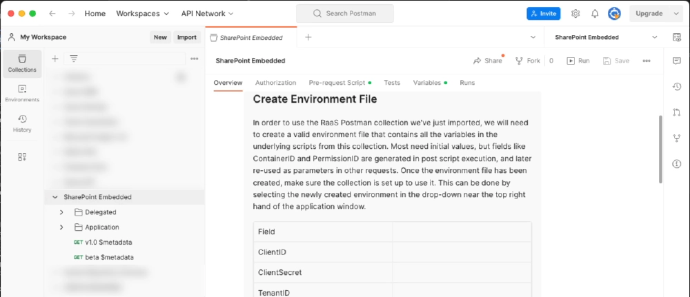 Postman SharePoint Embedded Collection Postman SharePoint Embedded Collection