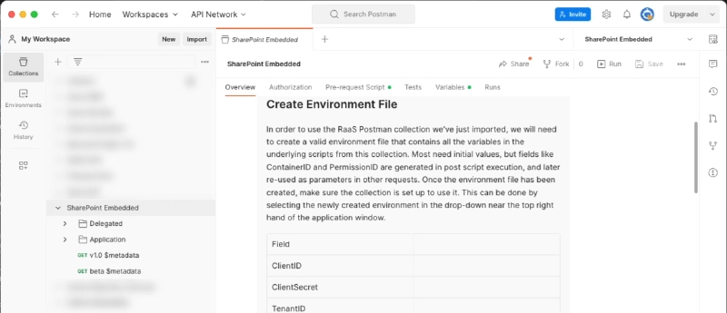 Postman SharePoint Embedded Collection Postman SharePoint Embedded Collection