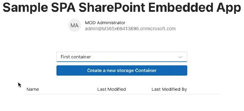 Empty DataGrid after selecting a Container with no folders or files in it. Empty DataGrid after selecting a Container with no folders or files in it.
