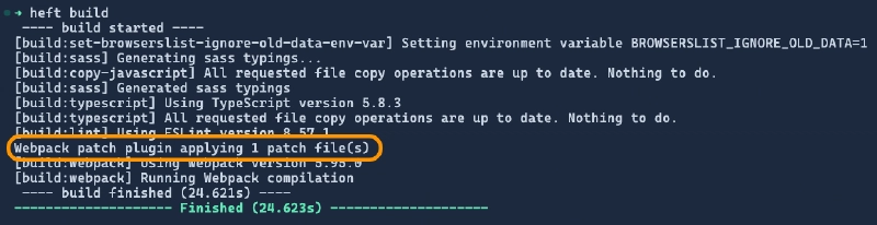 Webpack Patch Console Message