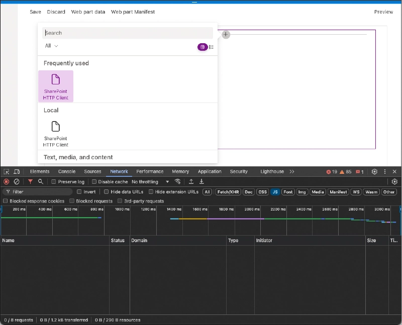 Before loading the SPFx web part in the SharePoint Online hosted dashboard