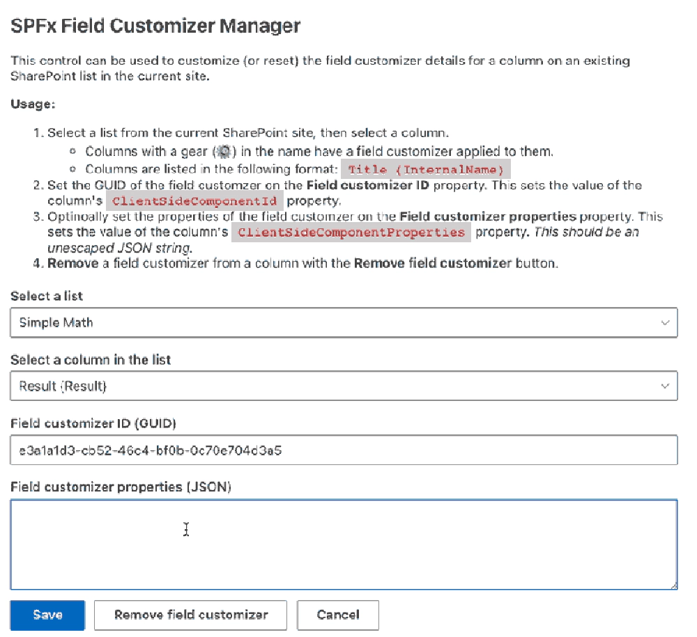 Voitanos' SPFx Field Customizer Manager Voitanos' SPFx Field Customizer Manager