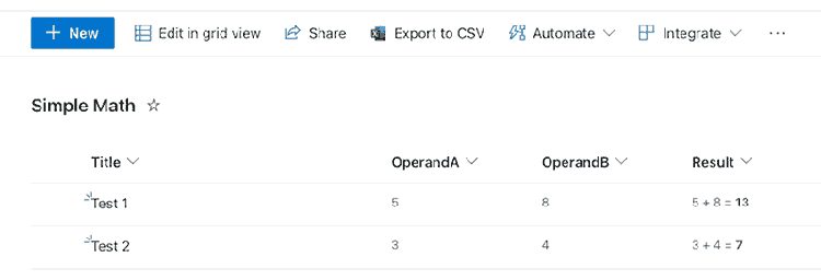 SharePoint List with the Result column field customizer SharePoint List with the Result column field customizer
