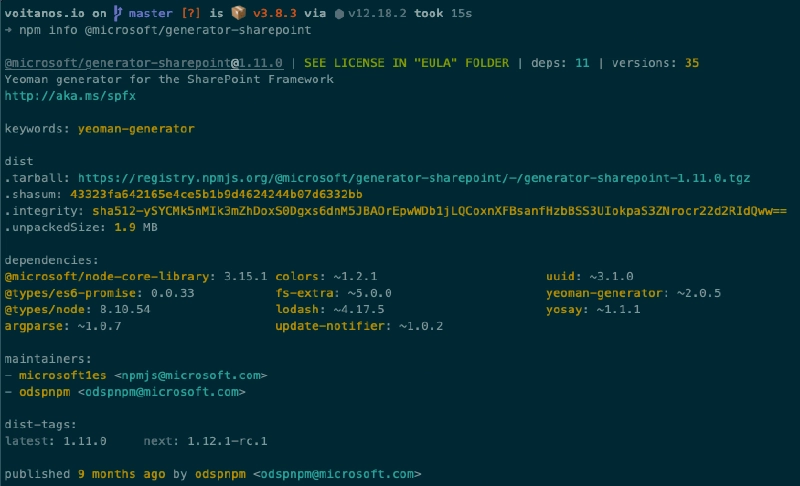 Output from npm INFO Output from npm INFO