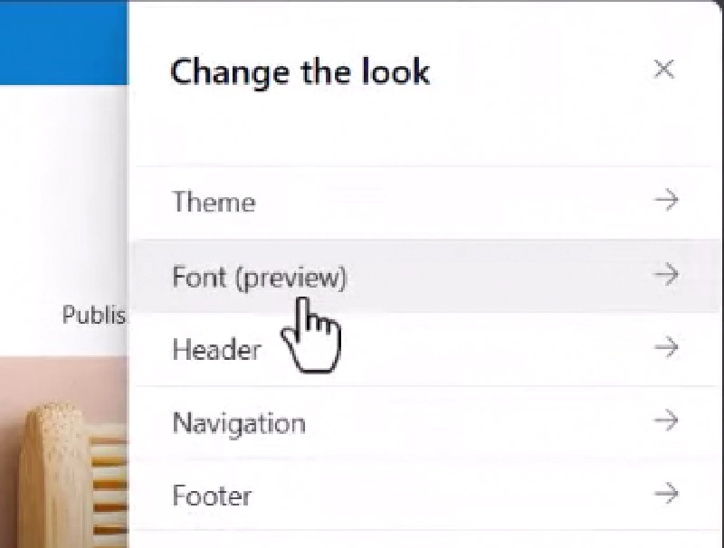 SharePoint setting Change the look panel