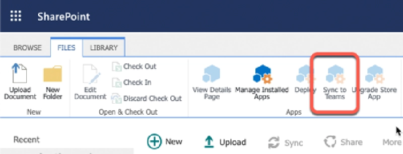SharePoint Online - Tenant App Catalog - Sync to Teams button
