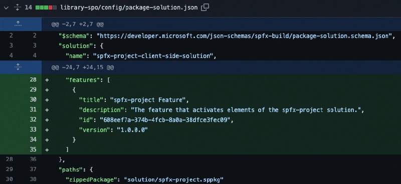 Mistaken addition to package-solution.json for library components