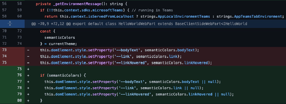 Checking if semanticColors are set before setting style properties Checking if semanticColors are set before setting style properties