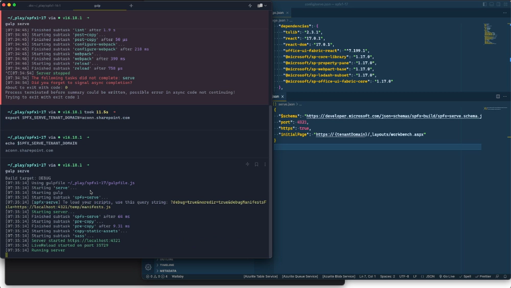 Gulp Serve Task Improvements Gulp Serve Task Improvements