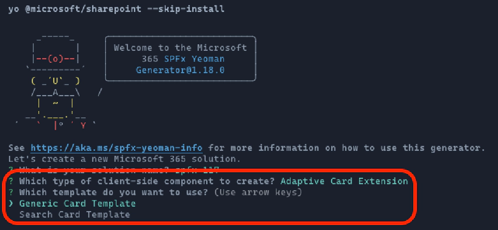 ACE Project Template Options in SPFx v1.18 ACE Project Template Options in SPFx v1.18
