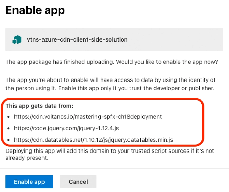 My proposed deployment UX changes - all scripts should be communicated to the tenant administrator when uploading the solution My proposed deployment UX changes - all scripts should be communicated to the tenant administrator when uploading the solution