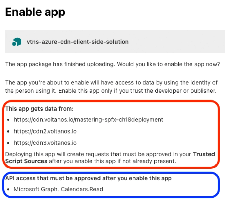 My proposed UX changes that include all the CSP script locations and the updated message stating these are added as requests to the Trusted Script Sources page and must be approved. My proposed UX changes that include all the CSP script locations and the updated message stating these are added as requests to the Trusted Script Sources page and must be approved.