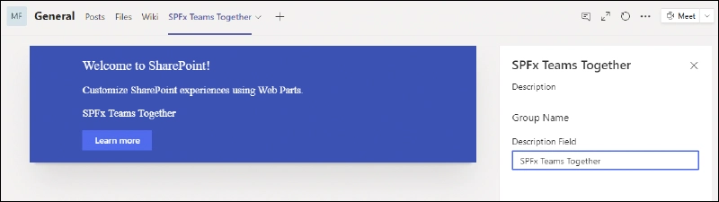 SharePoint Framework as a Microsoft Teams tab SharePoint Framework as a Microsoft Teams tab