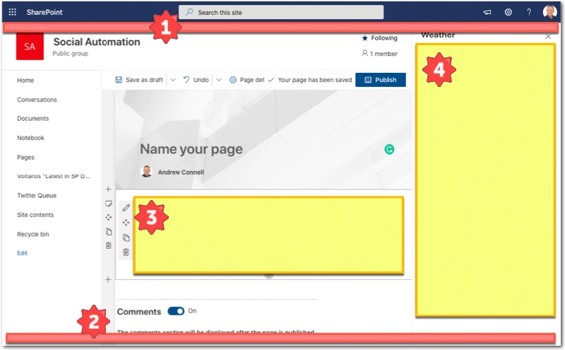 Customization areas enabled by the SharePoint Framework
