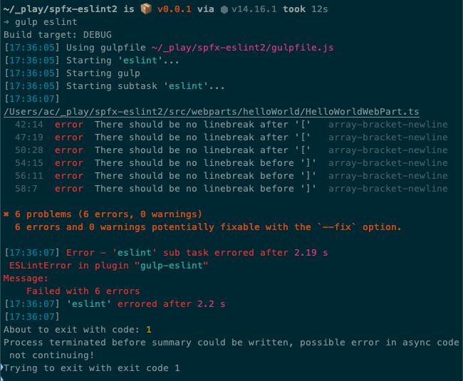 ESLint gulp task reporting errors ESLint gulp task reporting errors