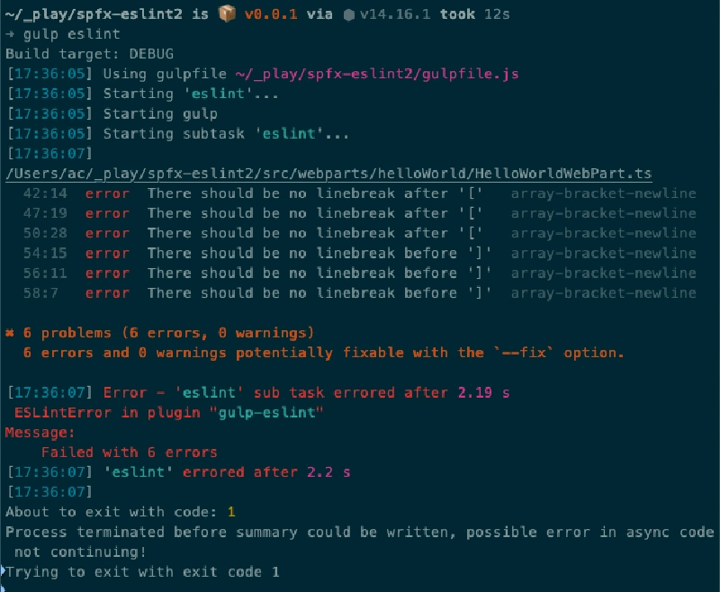 ESLint gulp task reporting errors ESLint gulp task reporting errors