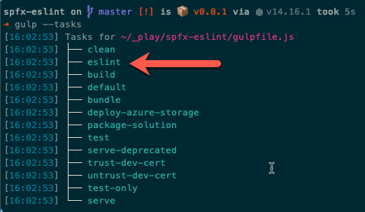new ESLint gulp task new ESLint gulp task