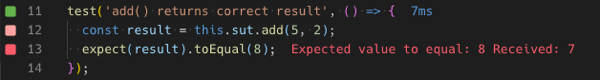 Wallaby.js displaying test error text Wallaby.js displaying test error text