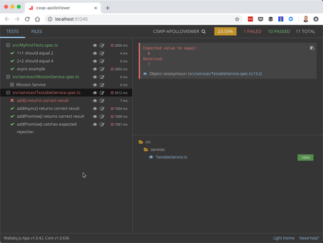 Wallaby.js test browser app Wallaby.js test browser app