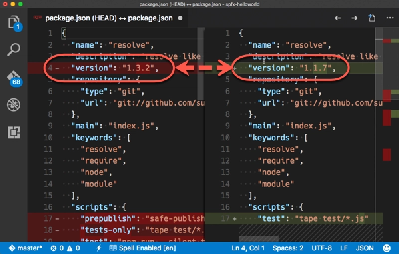 Locating the resolve package's updated version number Locating the resolve package's updated version number