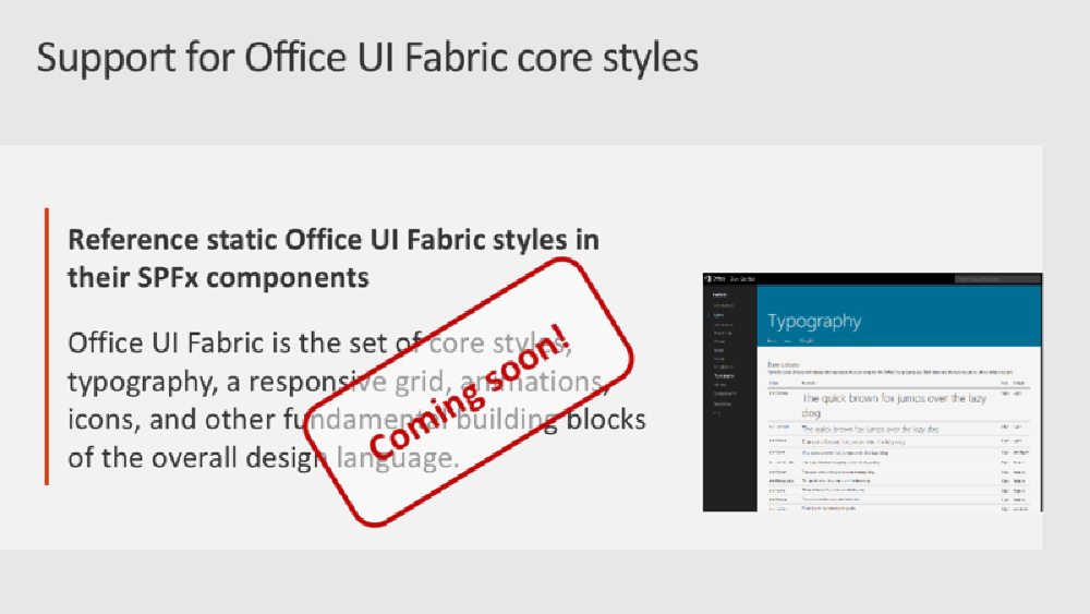 Slide: Support for Office UI Fabric core styles